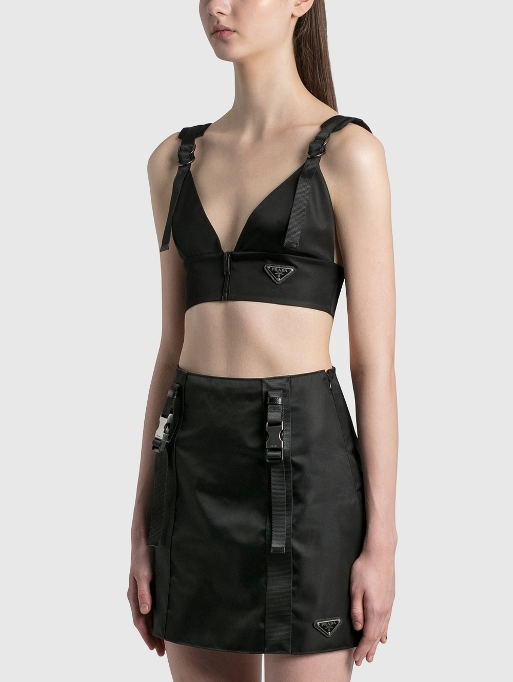 Prada Re-Nylon Gabardine Utility Bralette Top